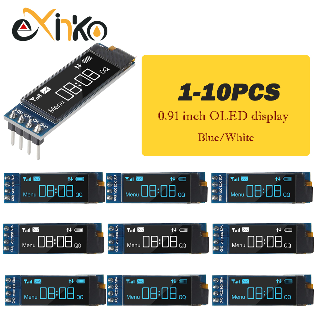 Ssd1306 - 1-10 szt. 0,91-calowy moduł wyświetlacza OLED
