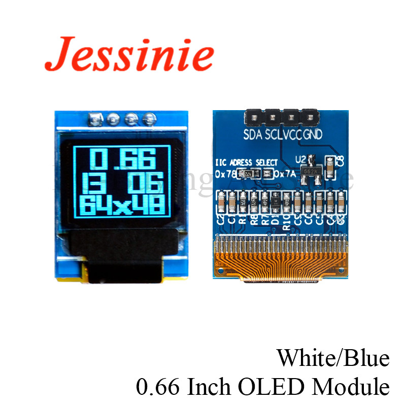 Ssd1306 - 0,66-calowy moduł wyświetlacza OLED LCD 64X48