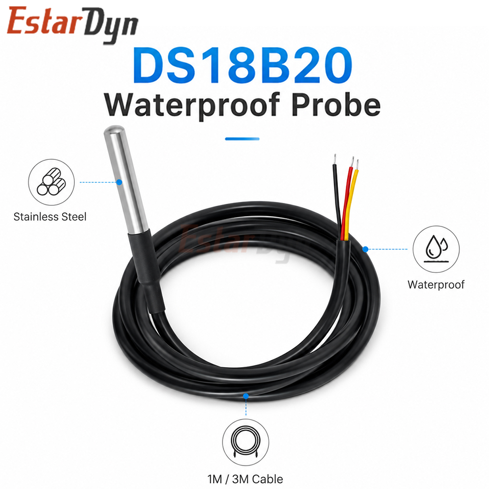 Ds18B20 - Estardyn DS18B20 Wodoodporny Cyfrowy Czujnik Temperatury
