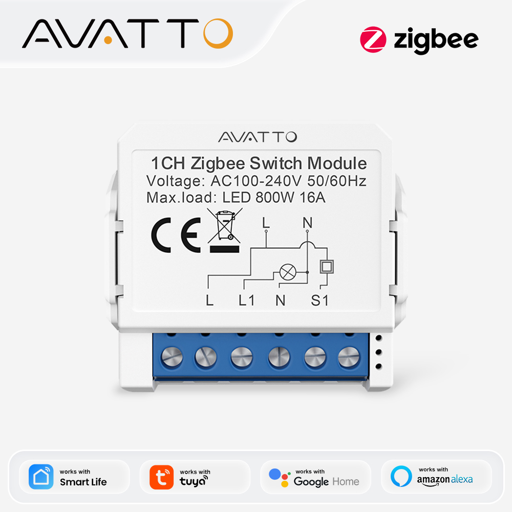 Relay Module 1 Channel - AVATTO ZigBee Tuya 1/2/3/4-kanałowy Mini Inteligentny
