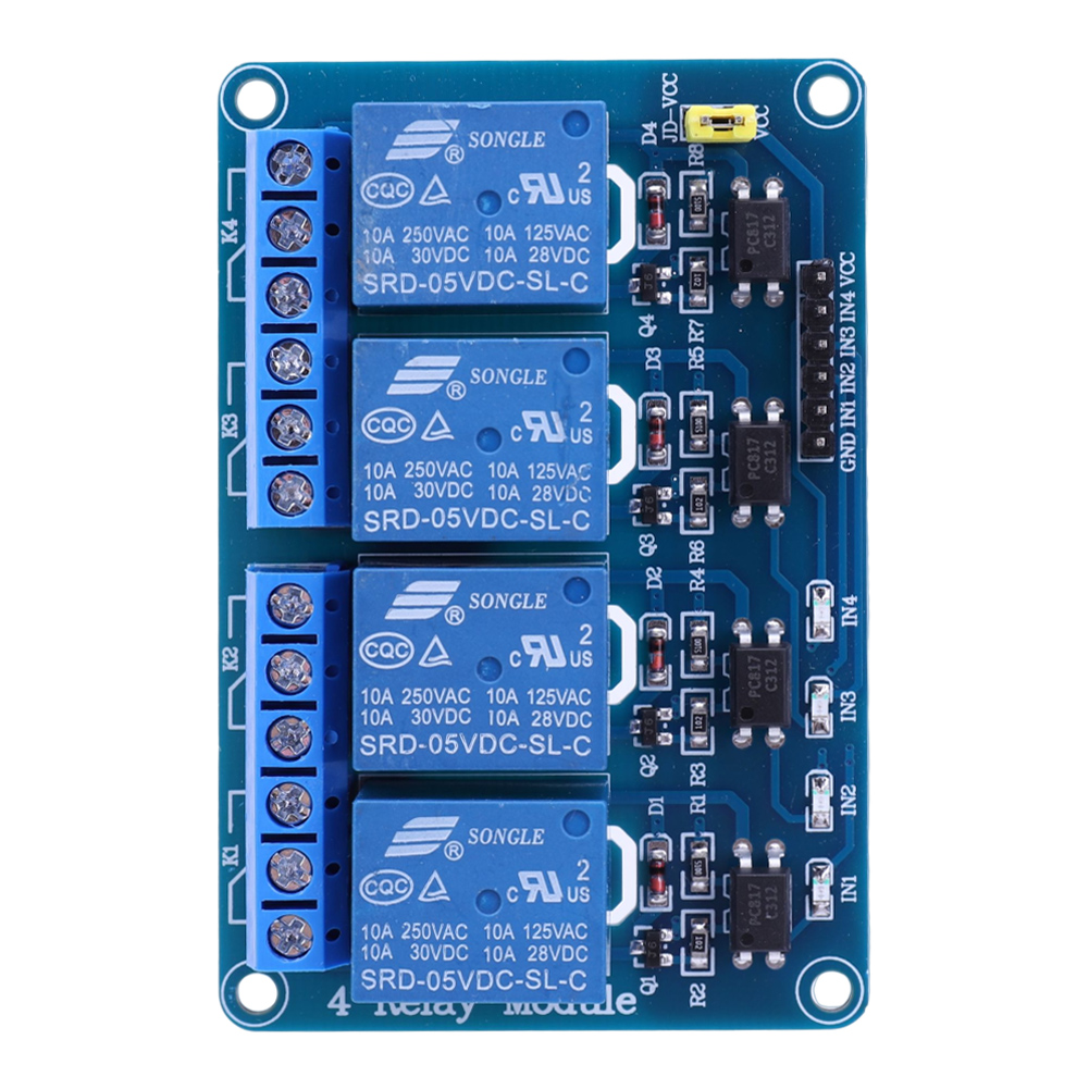 Płytka przekaźnikowa 5V 12V 4- – Relay Module 4 Channel recenzja i cena